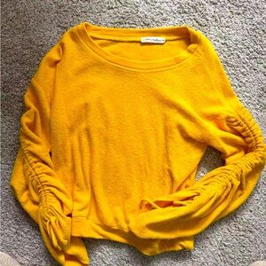 Yellow casual long sleeve top